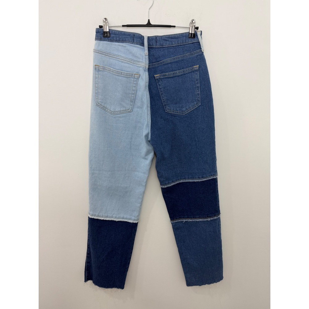 Hollister Ultra High-Rise Vintage Straight Patchwork Colorblock Jeans 3R W26 L27 - Picture 2 of 8